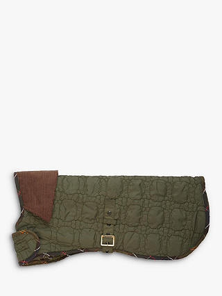 Barbour Bone Quilted Dog Coat, Green Olive