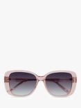 Ted Baker Women's Margo Rectangular Sunglasses, Gloss Crystal Light Pink