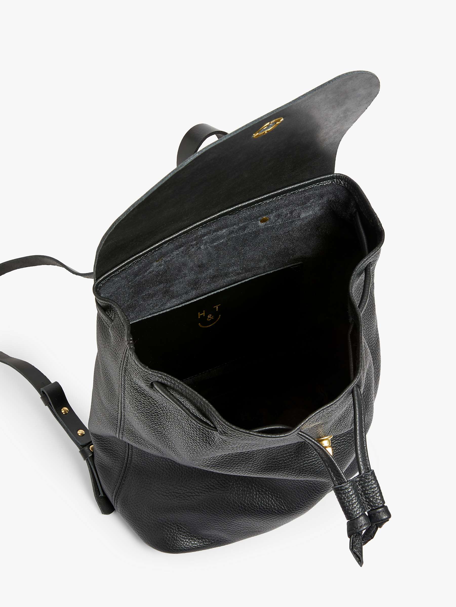 Buy Honey & Toast Nancy Leather Backpack, Black Online at johnlewis.com