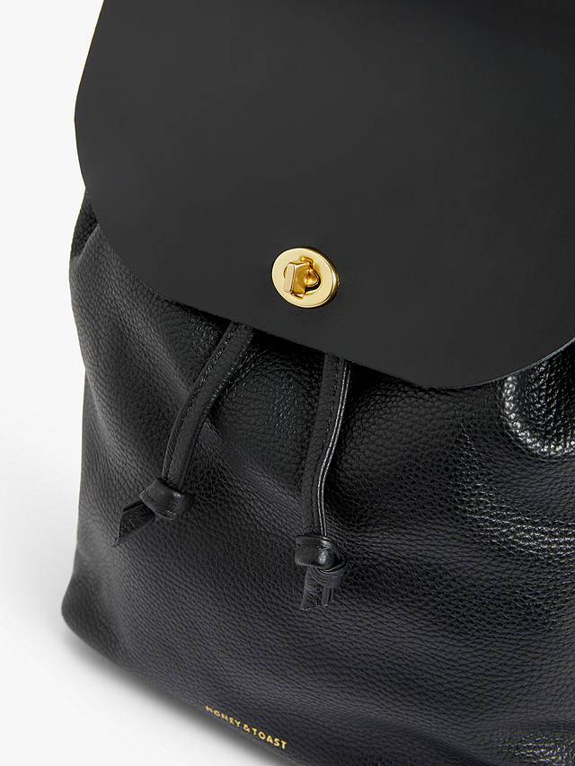Honey & Toast Nancy Leather Backpack, Black