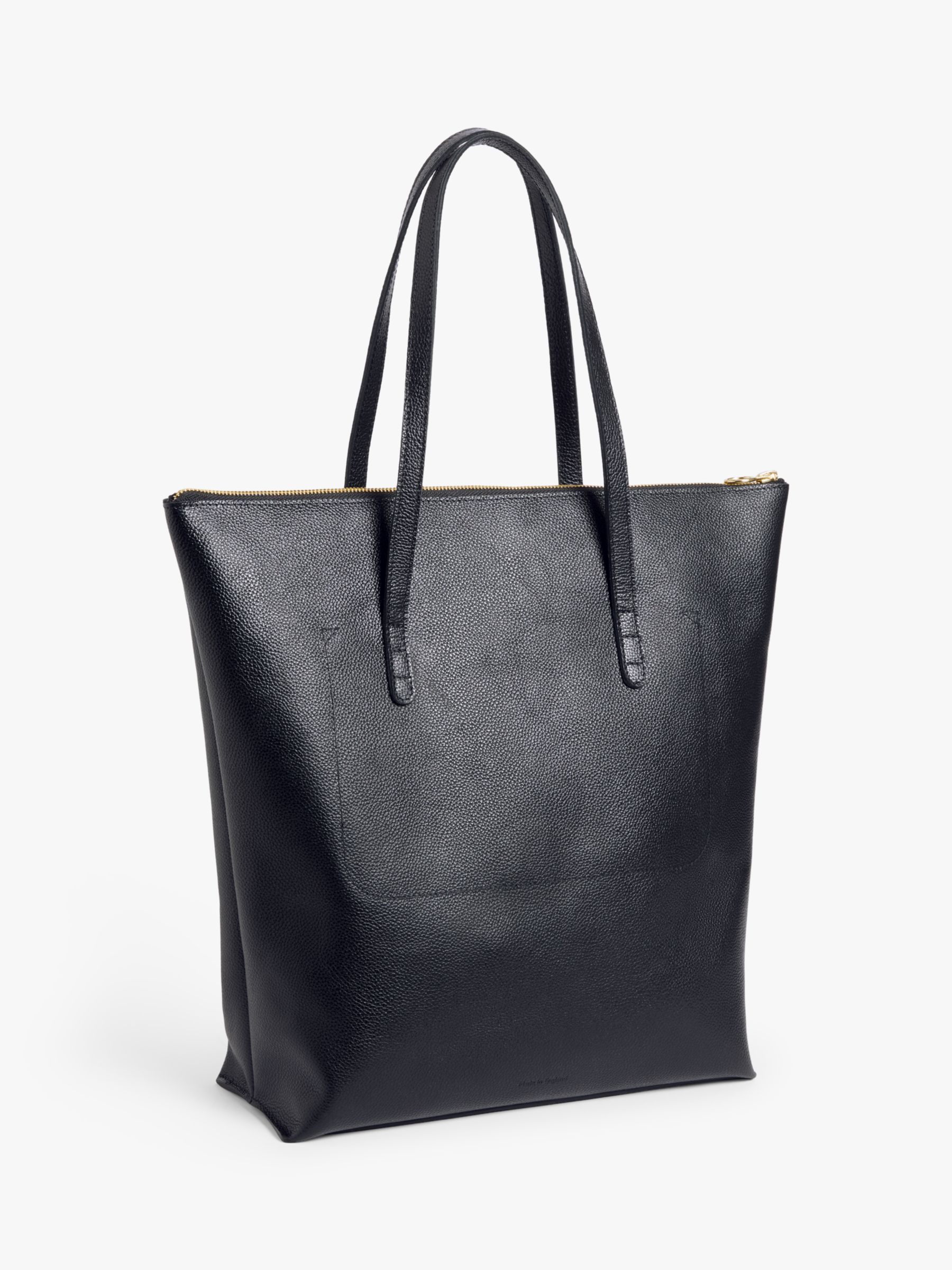 Honey & Toast Gracie Leather Tote Bag, Black at John Lewis & Partners