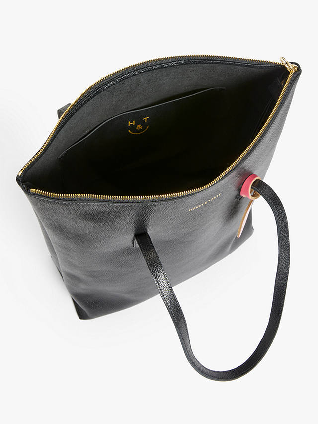 Honey & Toast Gracie Leather Tote Bag, Black