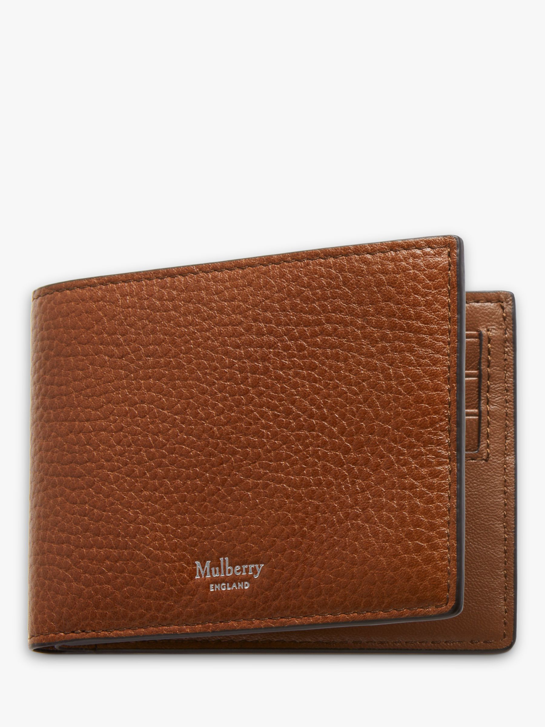 Mulberry Eight Card Small Classic Grain Leather Wallet, Brown Oak at ...