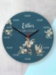 Treat Republic Personalised Gin O'Clock Glass Wall Clock, 20cm, Blue