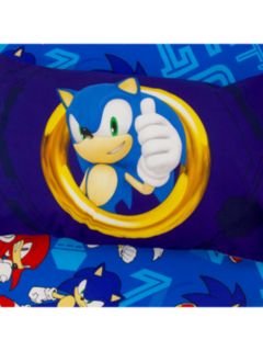 Sonic the Hedgehog Reversible Duvet Cover and Pillowcase Set, Blue/Multi, Single Set
