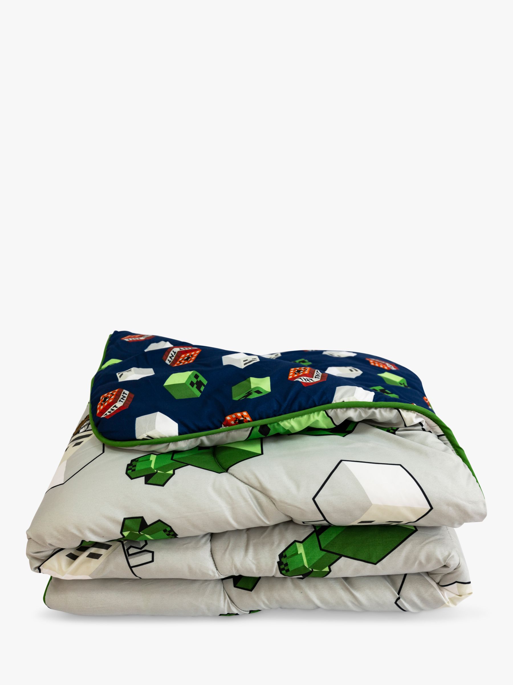 Minecraft Reversible Coverless Carefree Quilted Duvet Set, 10.5 Tog, Single