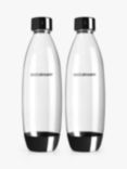 SodaStream Plastic Carbonating Drinks Bottle, Pack of 2, 1L, Clear