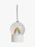 John Lewis Santa's Rainbow Workshop Rainbow Snow Globe Bauble