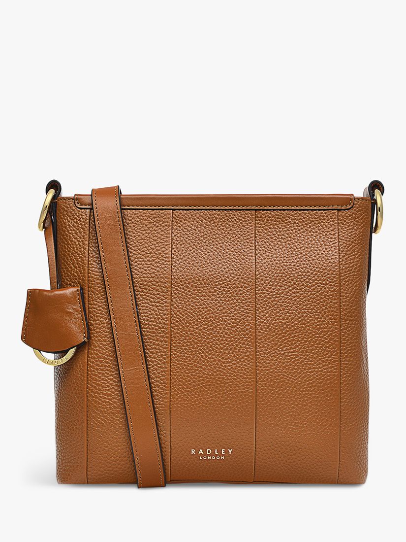 Radley Eaton Mews Leather Zip Top Cross Body Bag, Indus Tan at John ...