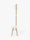 Umbra Pillar Coat Stand and Stool, White/Natural