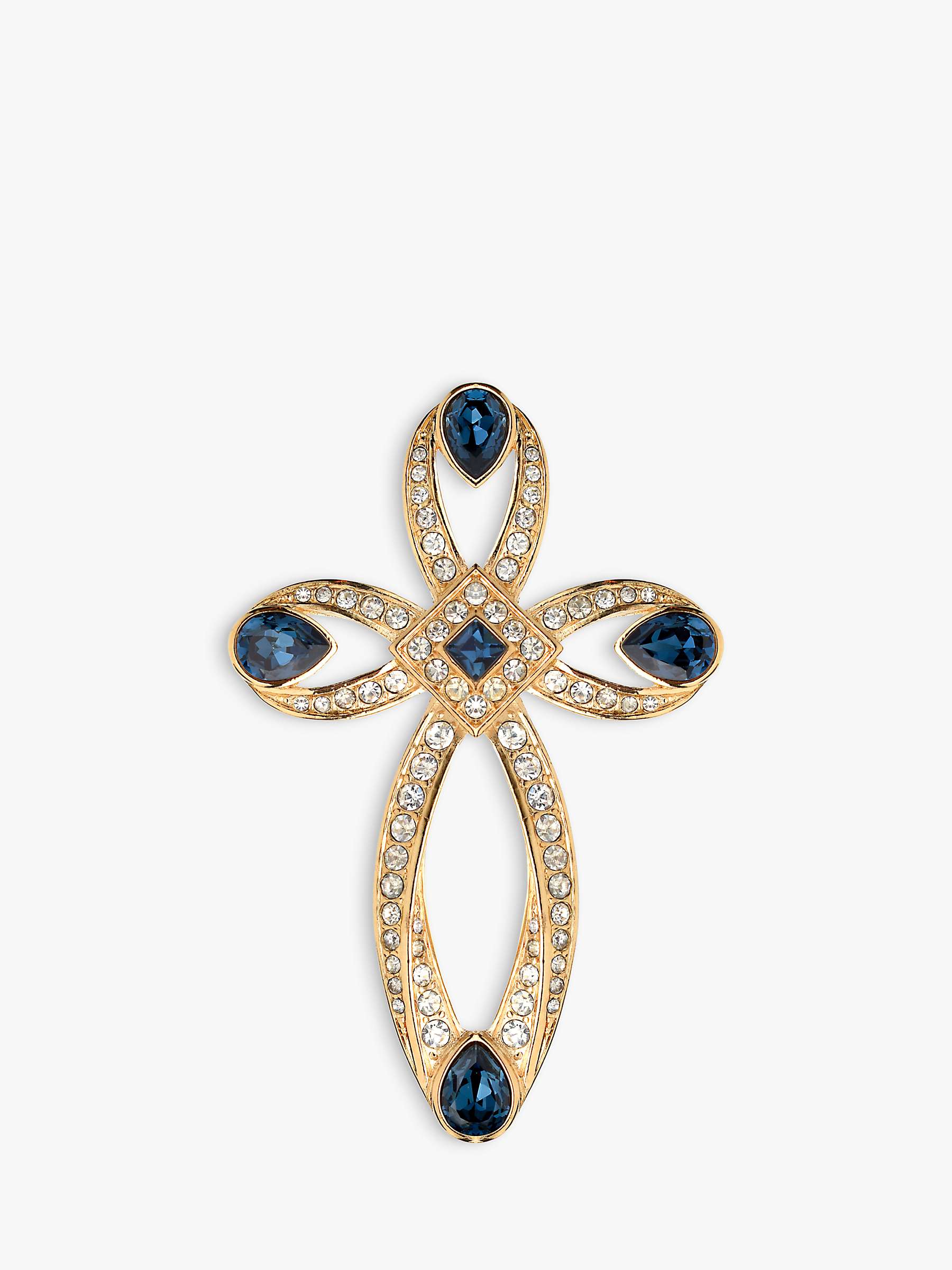 Buy Eclectica Vintage Attwood & Sawyer Swarovski Crystal Cross Brooch, Dated Circa the 1990s Online at johnlewis.com