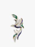 Eclectica Vintage Attwood & Sawyer Swarovski Crystal & Enamel Bird of Paradise Brooch