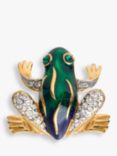 Eclectica Pre-Loved Attwood & Sawyer Swarovski Crystal & Enamel Frog Brooch, Dated Circa 1990s