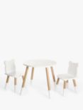 John Lewis Bear Table & Chairs Set, White/Natural