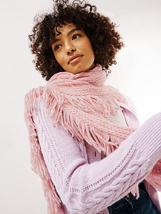 AND/OR Cable Knit Scarf, Light Pink