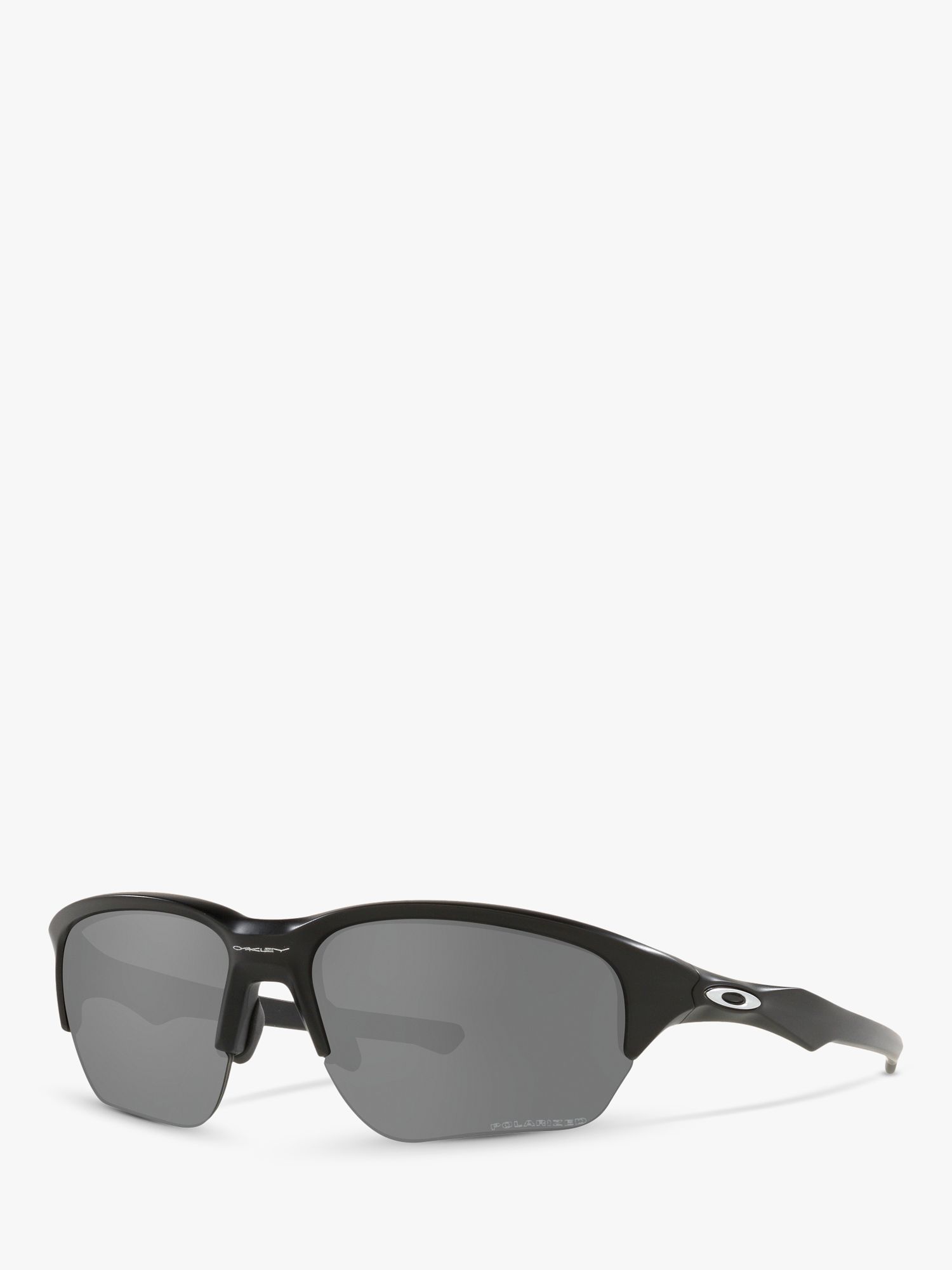 Oakley OO9363 Men's Flak Beta Polarised Rectangular Sunglasses, Polished  Black/Grey at John Lewis & Partners