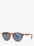 Persol PO3092SM Men's Oval Sunglasses, Terra di Siena/Blue