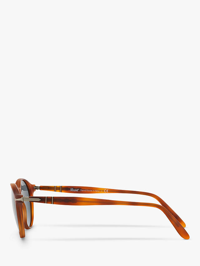 Persol PO3092SM Men's Oval Sunglasses, Terra di Siena/Blue