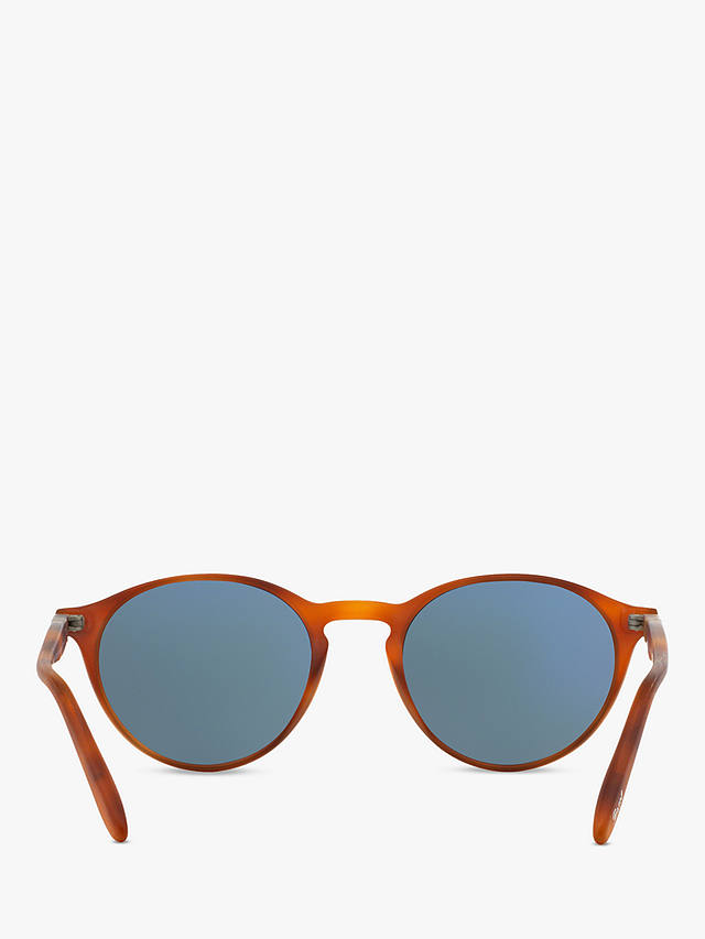 Persol PO3092SM Men's Oval Sunglasses, Terra di Siena/Blue