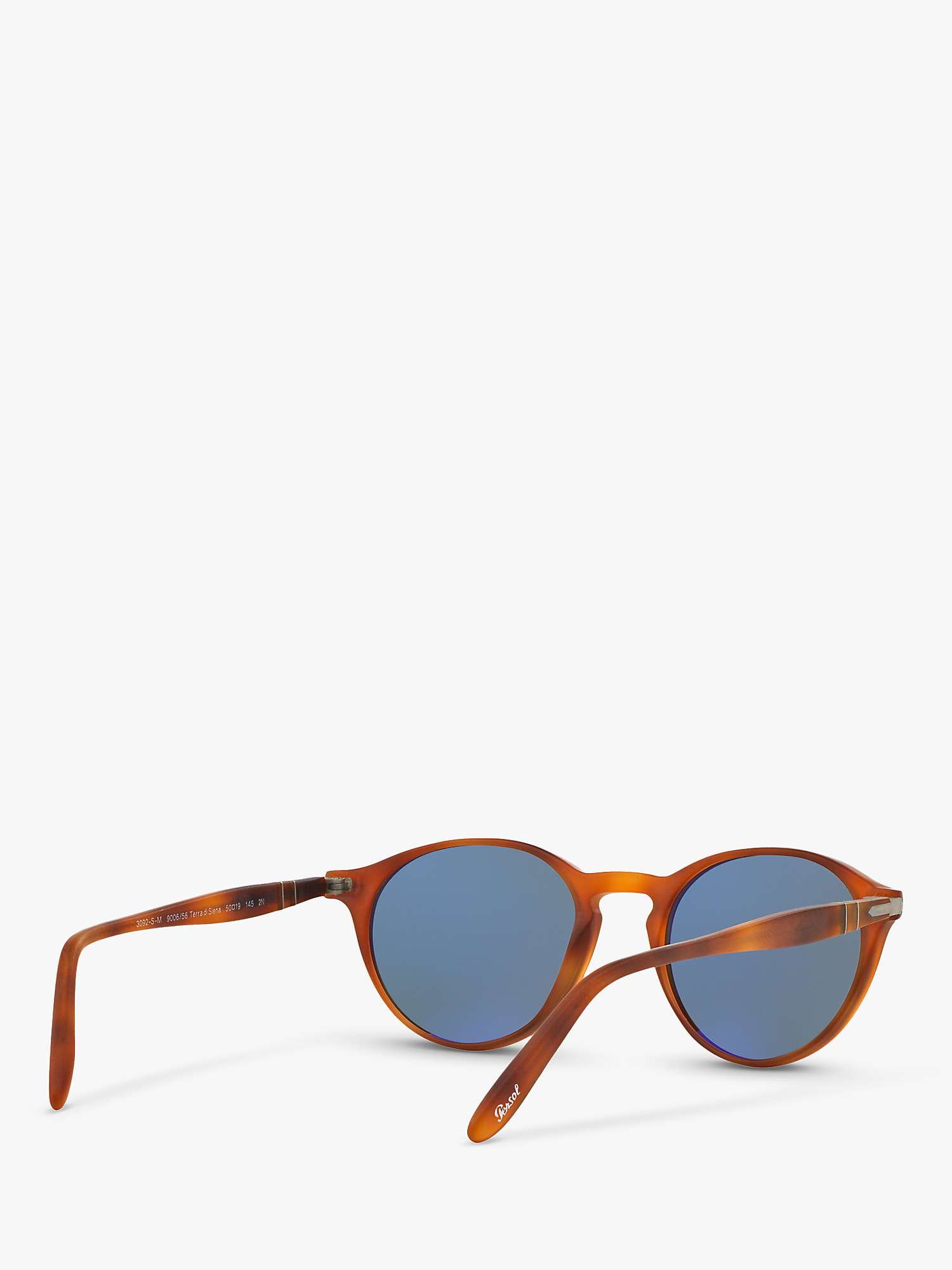 Buy Persol PO3092SM Men's Oval Sunglasses, Terra di Siena/Blue Online at johnlewis.com