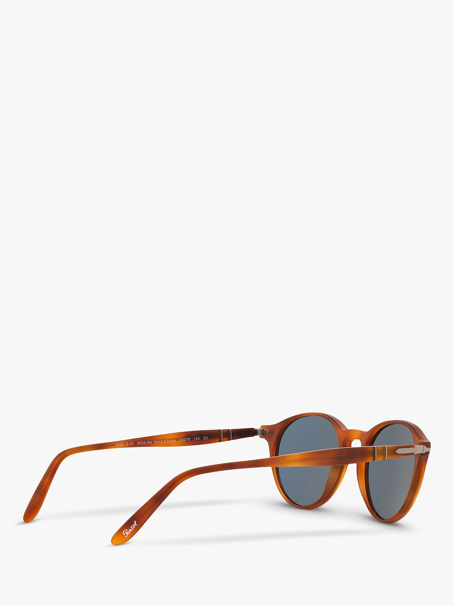 Buy Persol PO3092SM Men's Oval Sunglasses, Terra di Siena/Blue Online at johnlewis.com