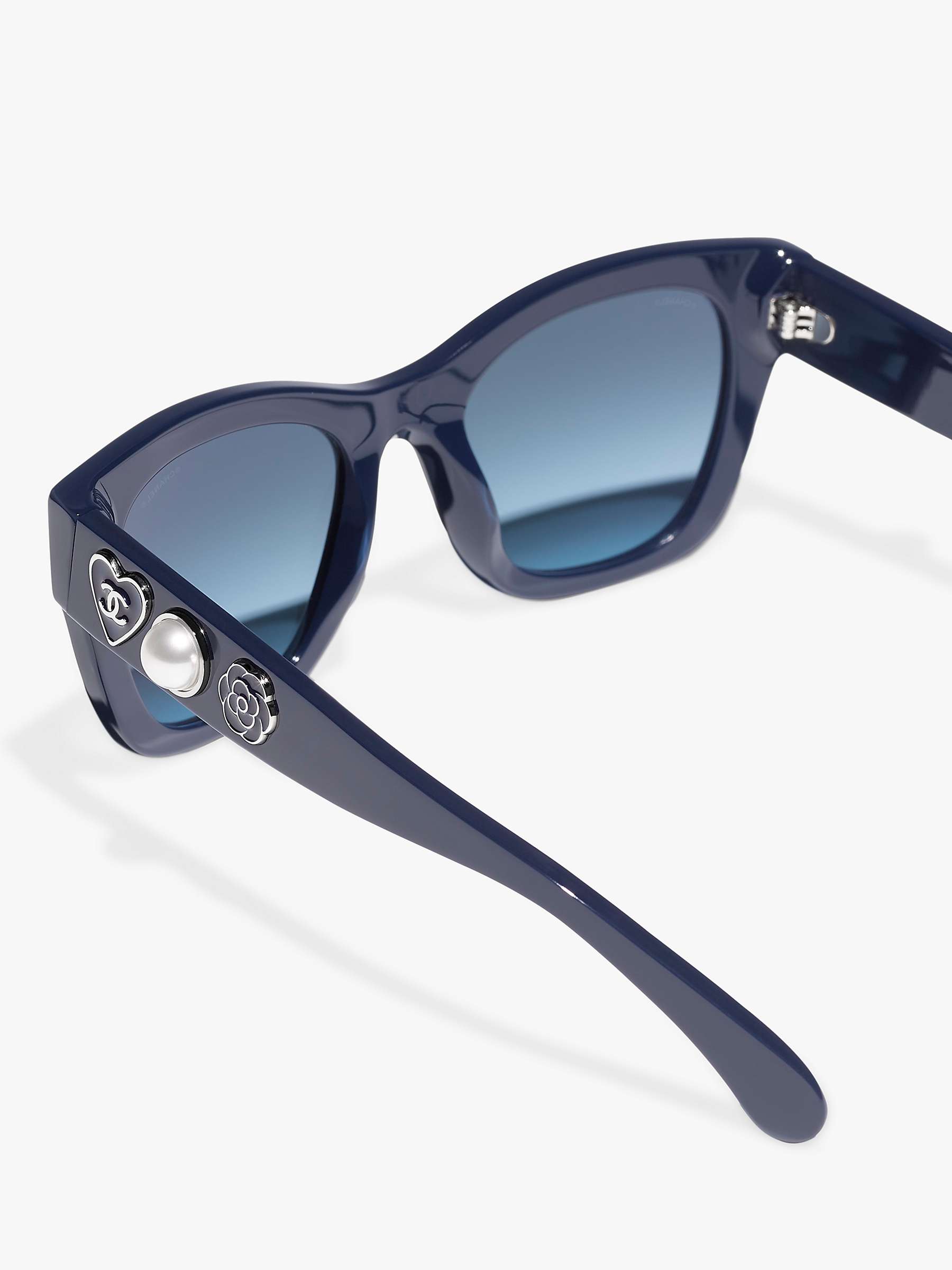 Buy CHANEL CH5478 Women's Irregular Sunglasses, Blue/Grey Online at johnlewis.com