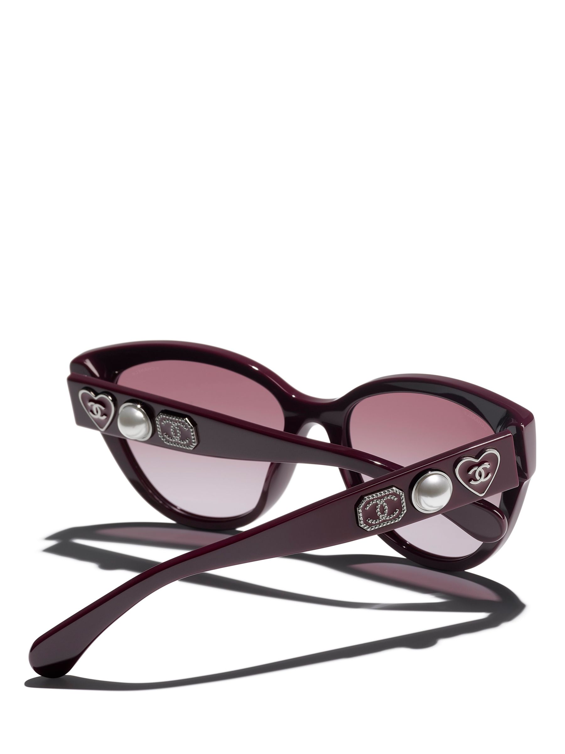 CHANEL CH5477 Women's Cat's Eye Sunglasses, Red at John Lewis