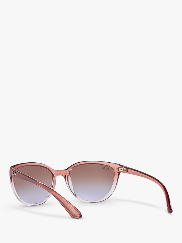 Ray-Ban RB4167 59 Women's Emma Irregular Sunglasses, Light Brown/Transparent