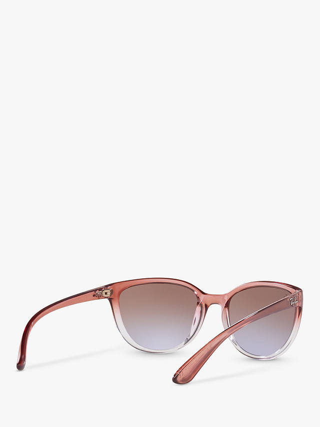 Ray-Ban RB4167 59 Women's Emma Irregular Sunglasses, Light Brown/Transparent