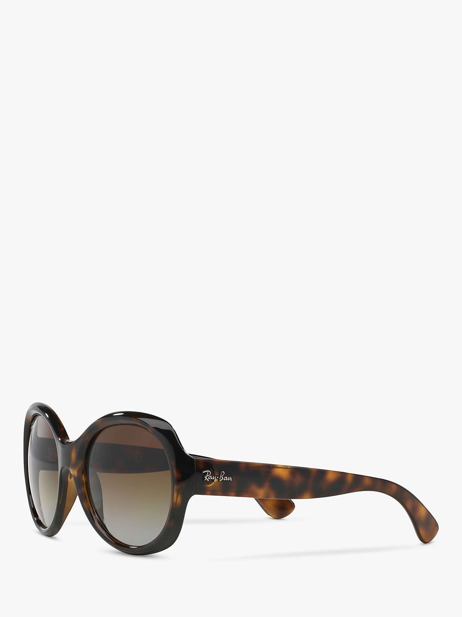 Buy Ray-Ban RB4191 Women's Round Polarised Sunglasses, Light Havana/Brown Online at johnlewis.com