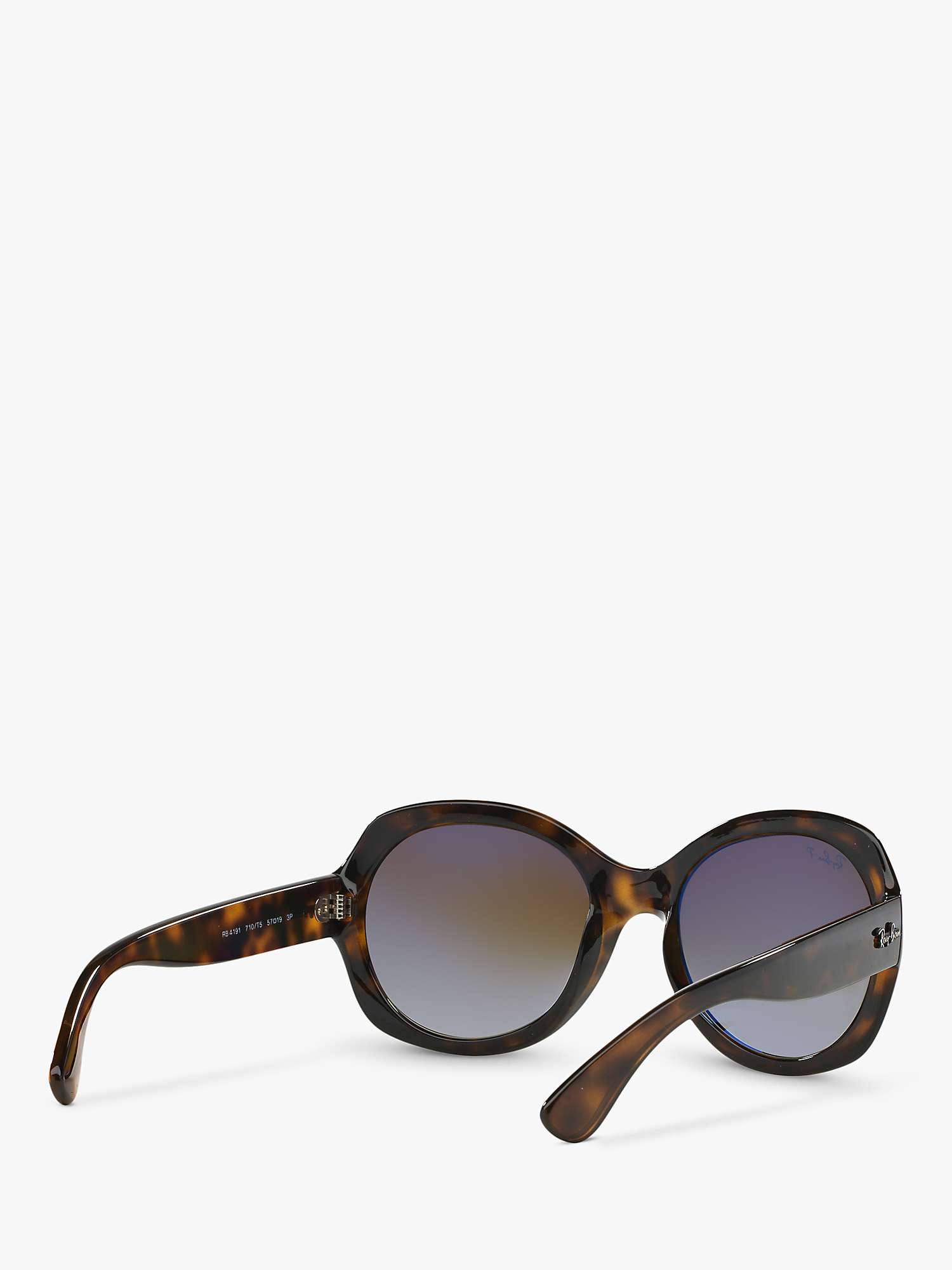 Buy Ray-Ban RB4191 Women's Round Polarised Sunglasses, Light Havana/Brown Online at johnlewis.com