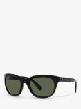 Ray-Ban RB4216 Women's Square Sunglasses, Black/Green