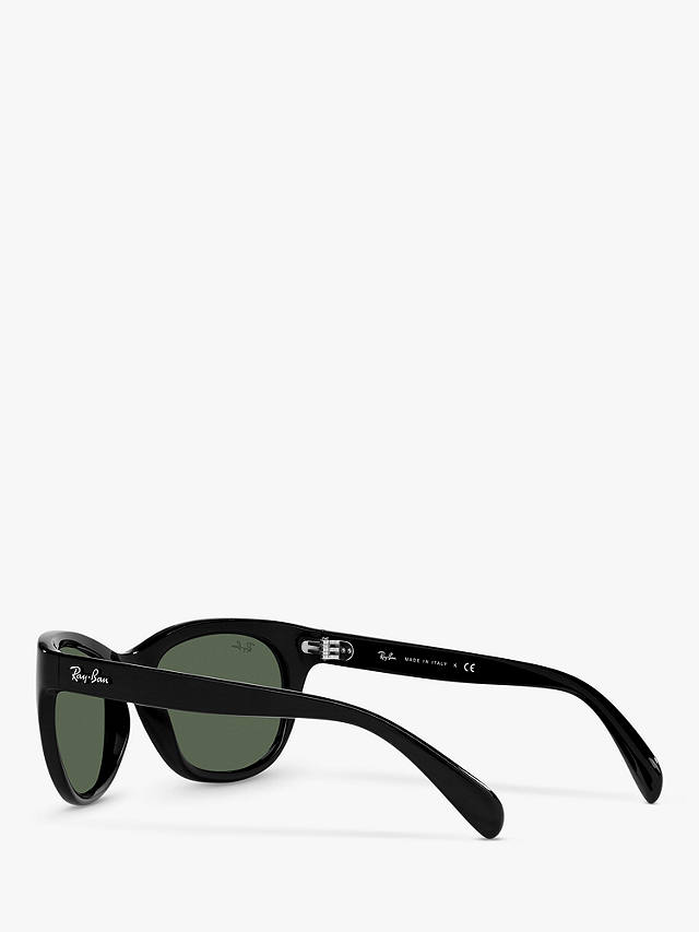 Ray-Ban RB4216 Women's Square Sunglasses, Black/Green