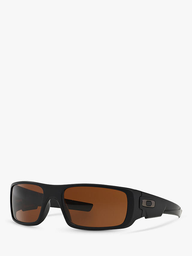 Oakley OO9239 Men's Crankshaft Rectangular Sunglasses, Matte Black/Brown