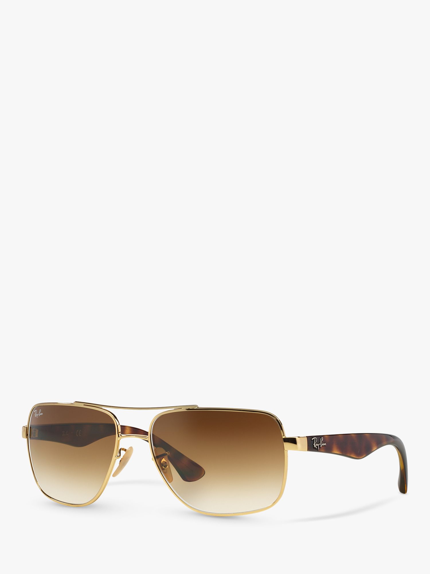 Ray-Ban RB3484 Men's Square Sunglasses, Arista Gold/Brown at John Lewis &  Partners