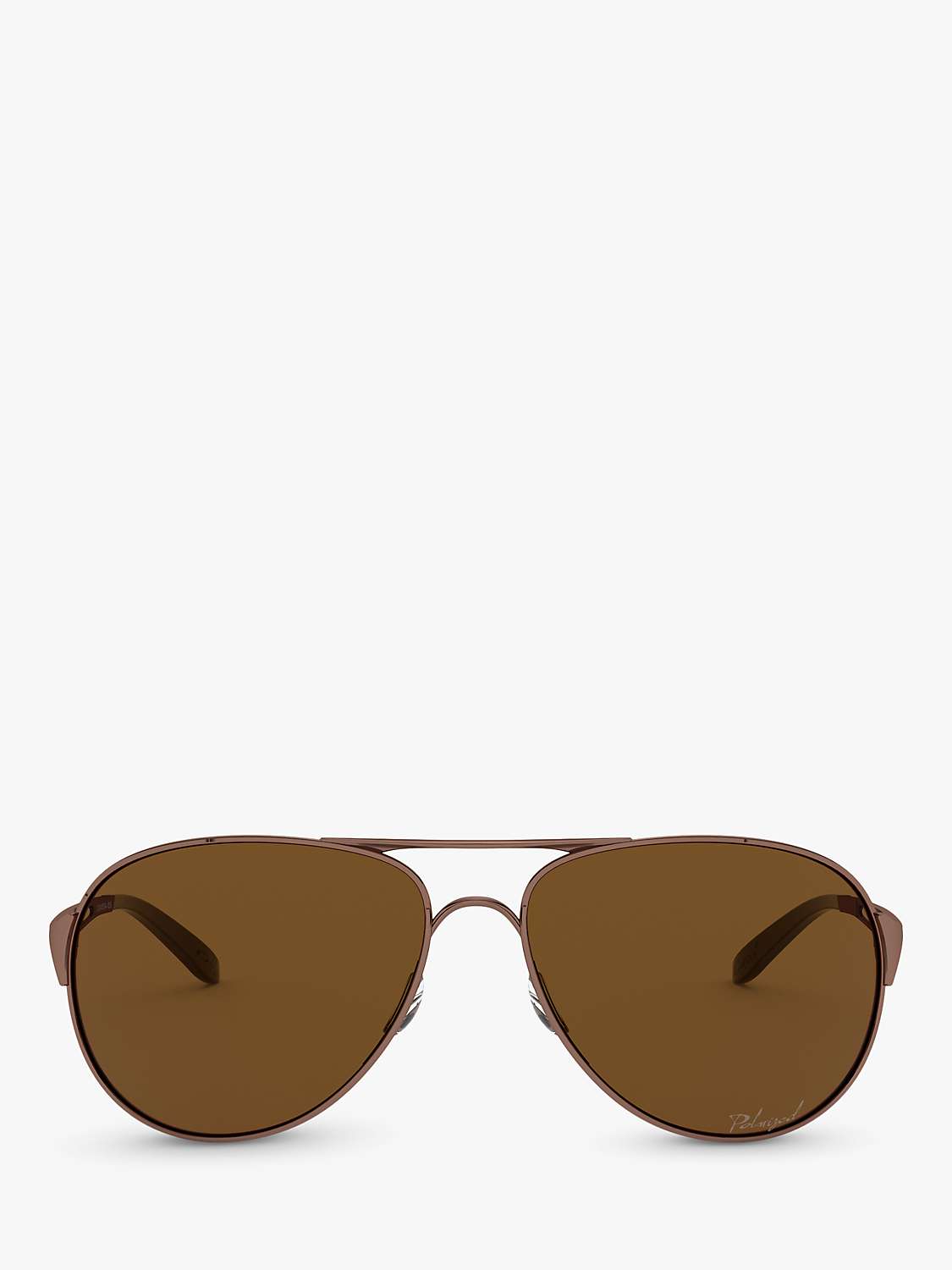 Buy Oakley OO4054 Women's Caveat Polarised Pilot Sunglasses, Brunette/Brown Online at johnlewis.com