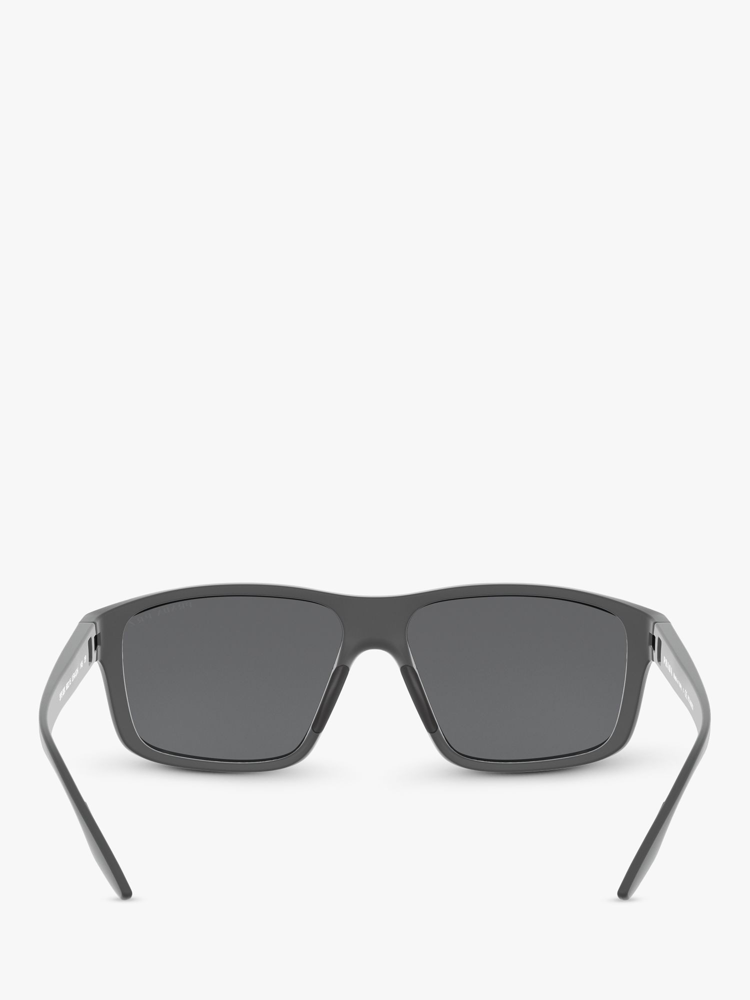 Prada Linea Rossa PS 02XS Men's Polarised Rectangular Sunglasses, Grey ...