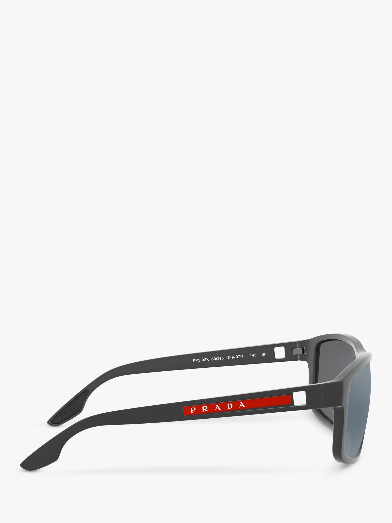 Prada Linea Rossa PS 02XS Men's Polarised Rectangular Sunglasses, Grey ...