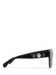 CHANEL CH5478 Women's Irregular Sunglasses, Black/Grey