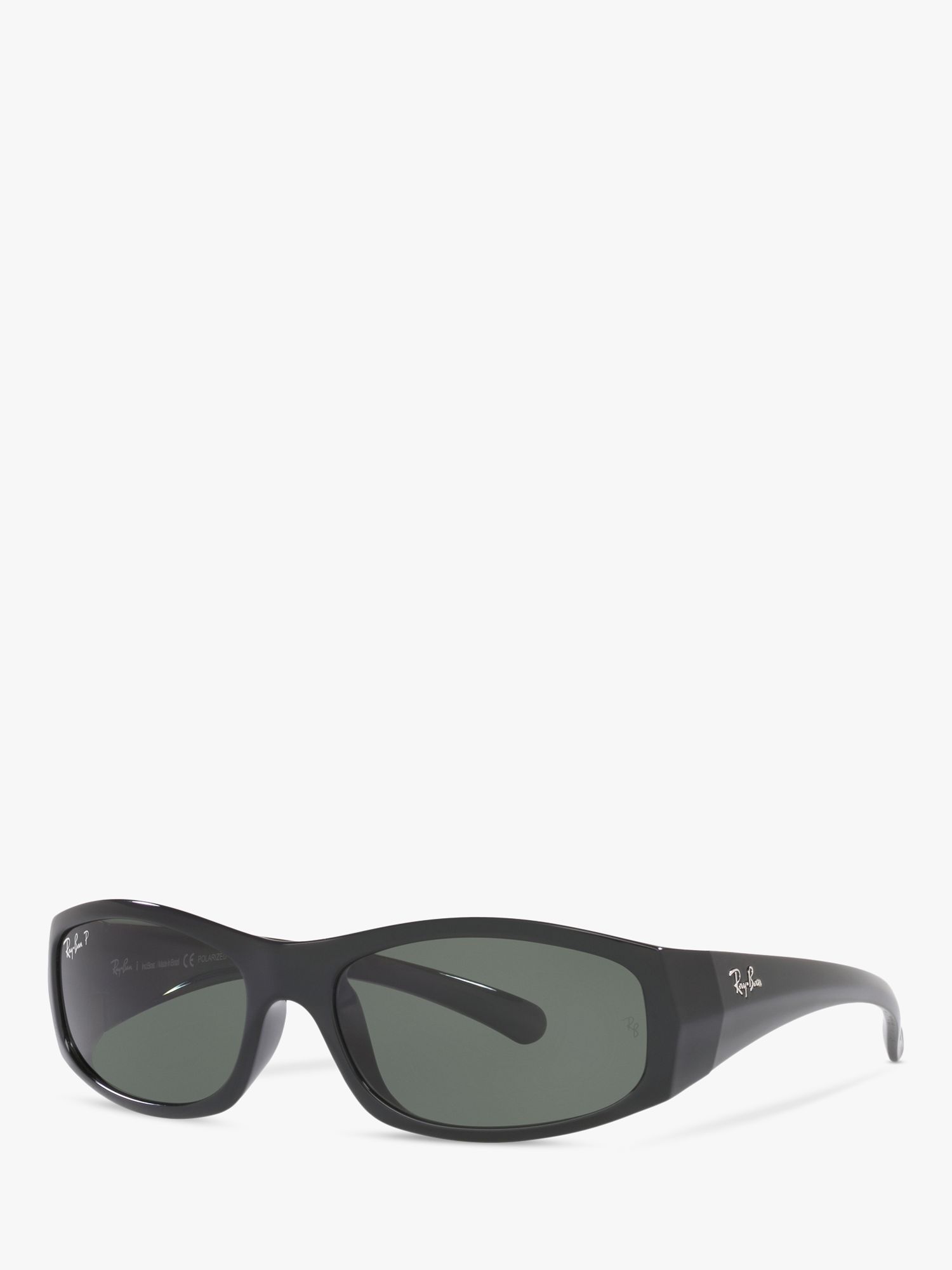 Ray-Ban RB4093 Men's Polarised Rectangular Sunglassess, Black/Grey at John  Lewis & Partners