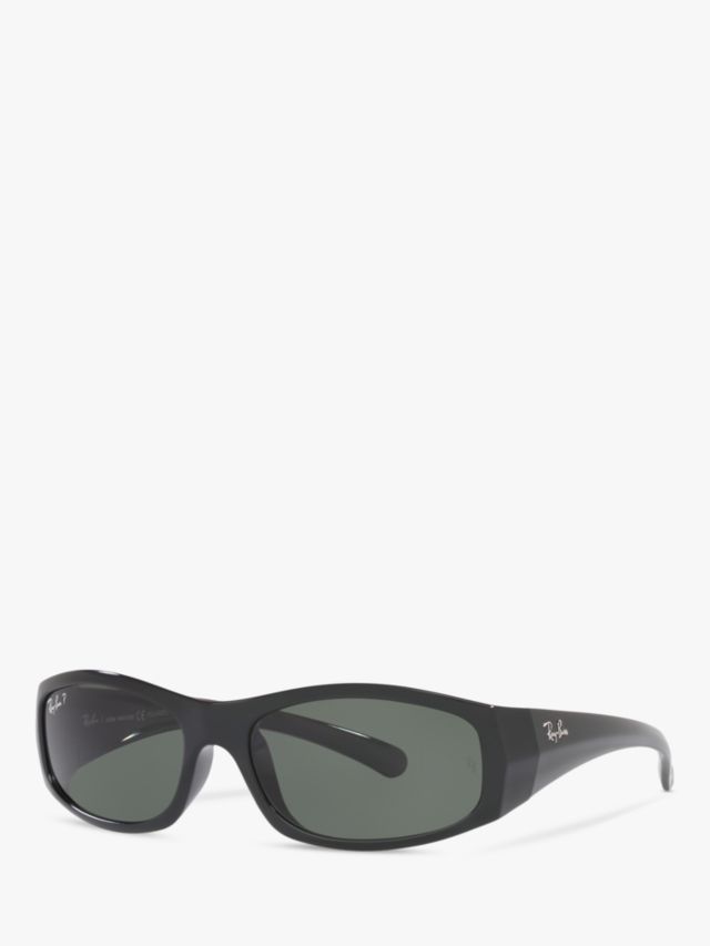 Ray-Ban RB4093 Men's Polarised Rectangular Sunglassess, Black