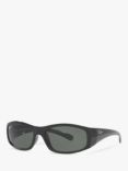 Ray-Ban RB4093 Men's Polarised Rectangular Sunglassess, Black/Grey