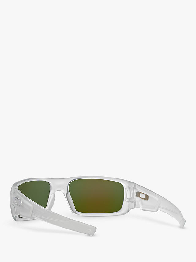 Oakley OO9239 Men's Crankshaft Polarised Rectangular Sunglasses, Matte Clear/Blue