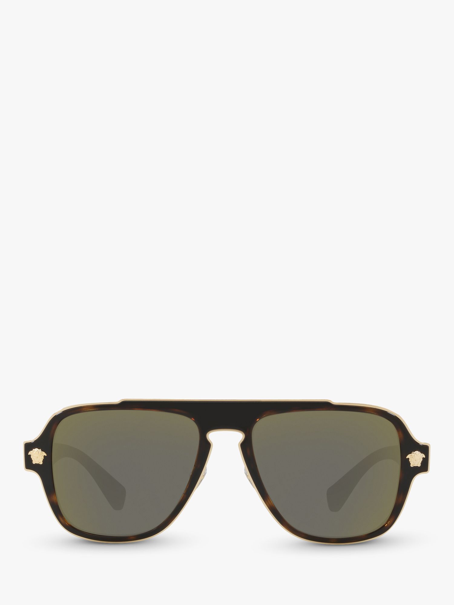Buy Versace VE2199 Men's Geometric Sunglasses, Havana/Grey Online at johnlewis.com