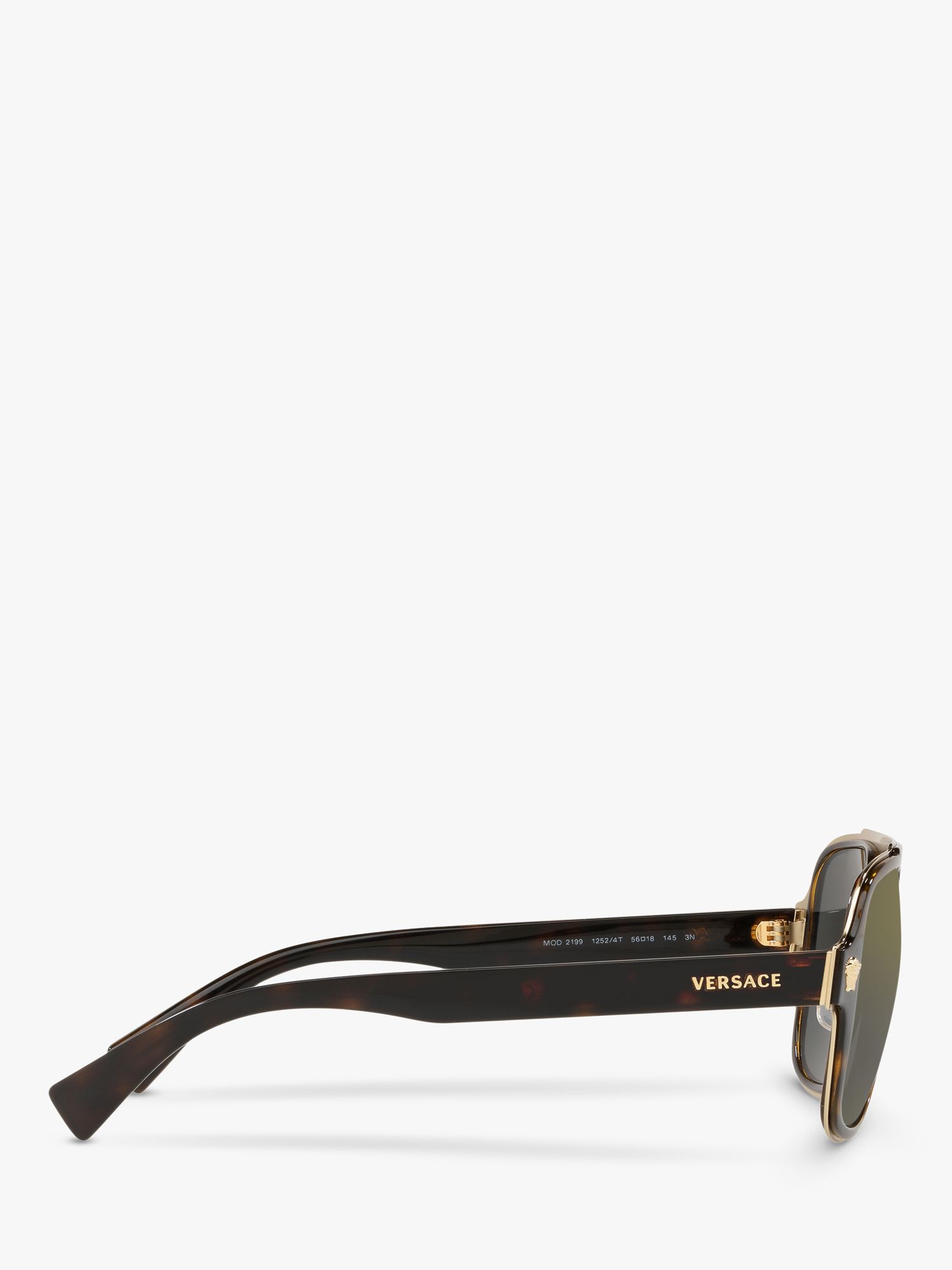 Buy Versace VE2199 Men's Geometric Sunglasses, Havana/Grey Online at johnlewis.com