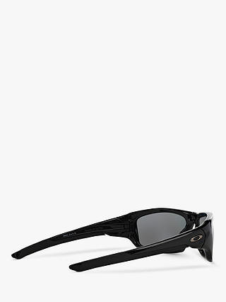 Oakley OO9236 Men's Valve Polarised Rectangular Sunglasses, Polished Black/Blue