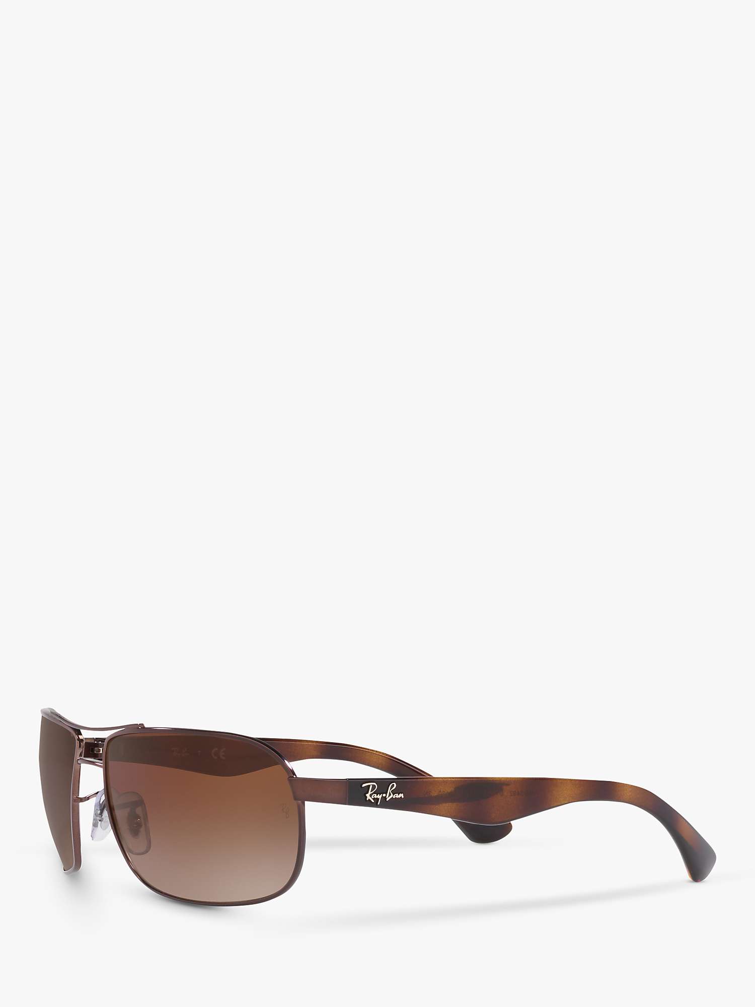 Buy Ray-Ban RB3492 Men's Square Sunglassess, Brown Online at johnlewis.com