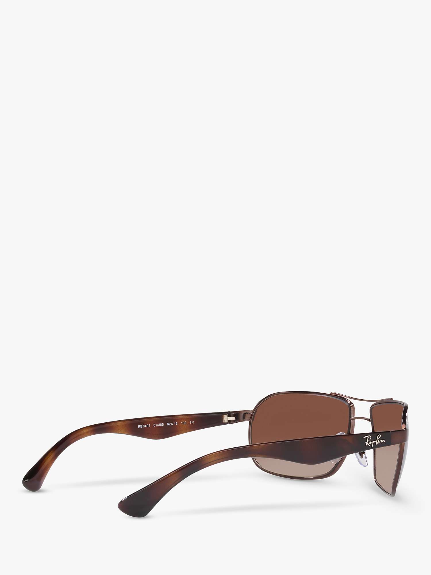 Buy Ray-Ban RB3492 Men's Square Sunglassess, Brown Online at johnlewis.com