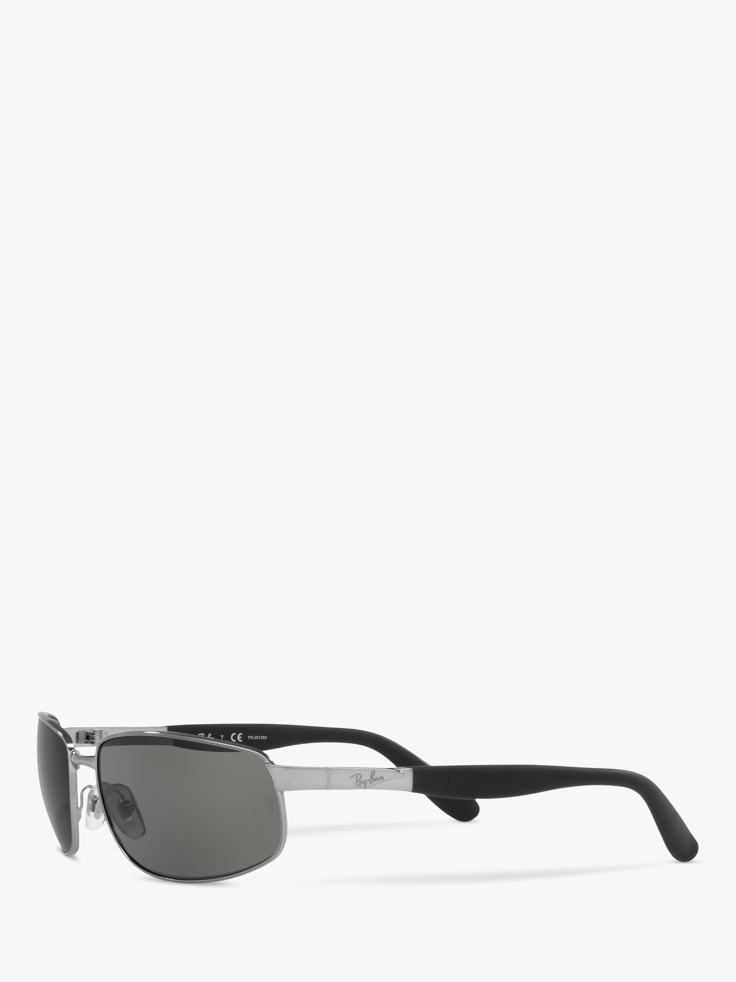 Ray-Ban RB3254 Men's Polarised Rectangular Sunglasses, Gunmetal/Grey