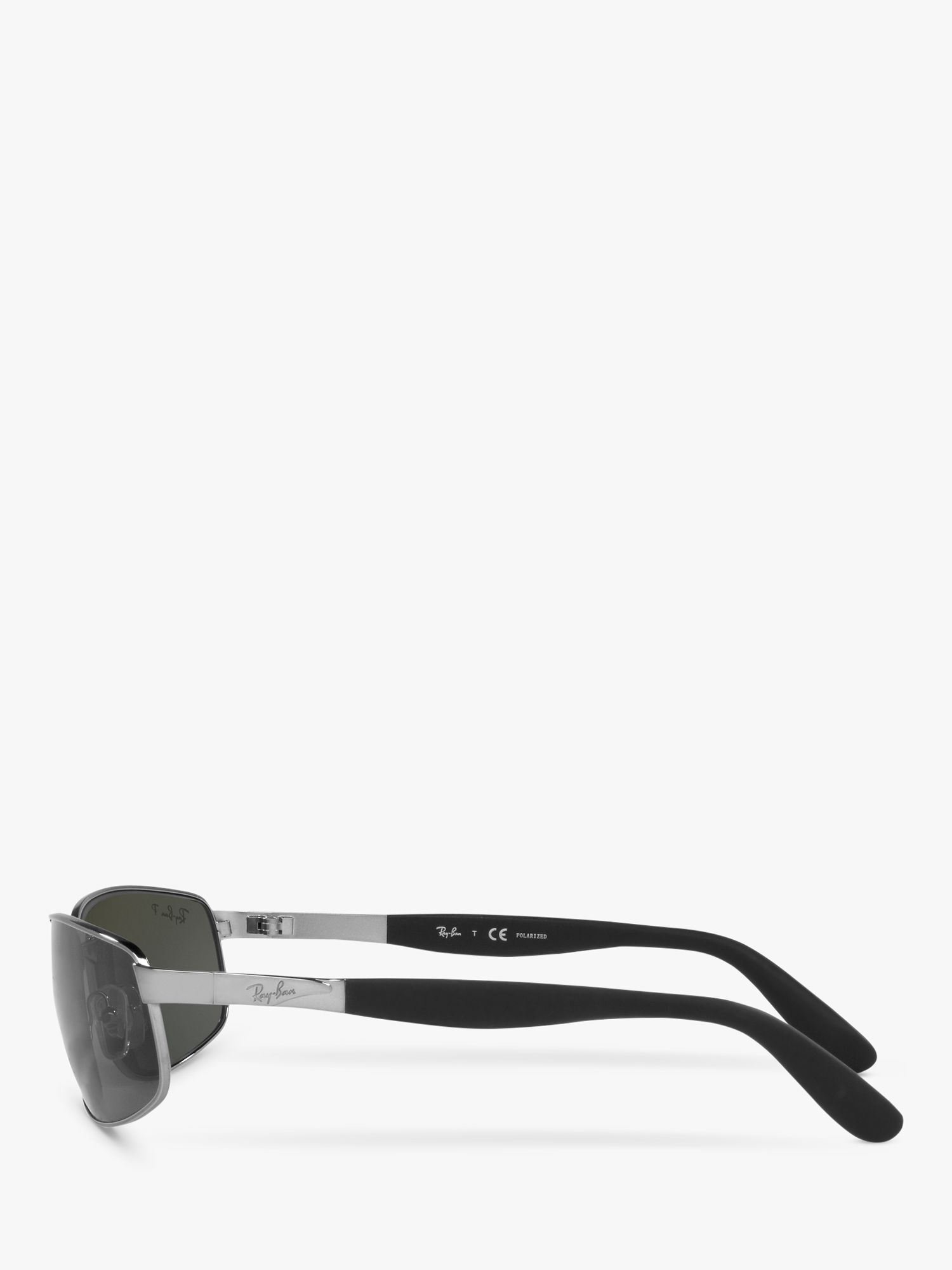 Ray-Ban RB3254 Men's Polarised Rectangular Sunglasses, Gunmetal/Grey